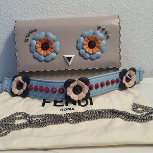 Authentic Fendi leather WOC with wrist strap